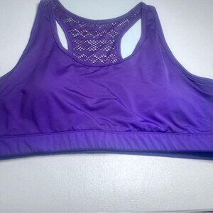 Zyia Active Purple Bomber Sports Bra – Cutout Racerback – XL